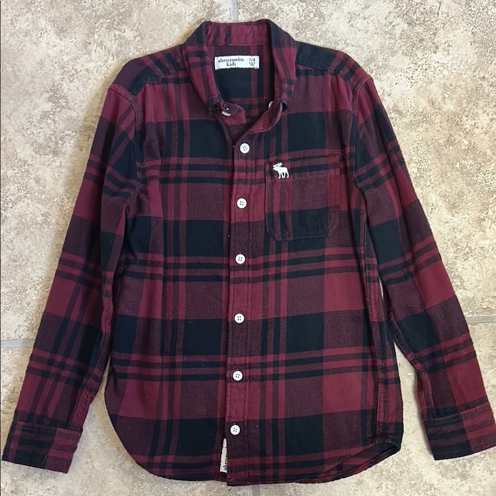 Abercrombie Kids Red Plaid Flannel Shirt